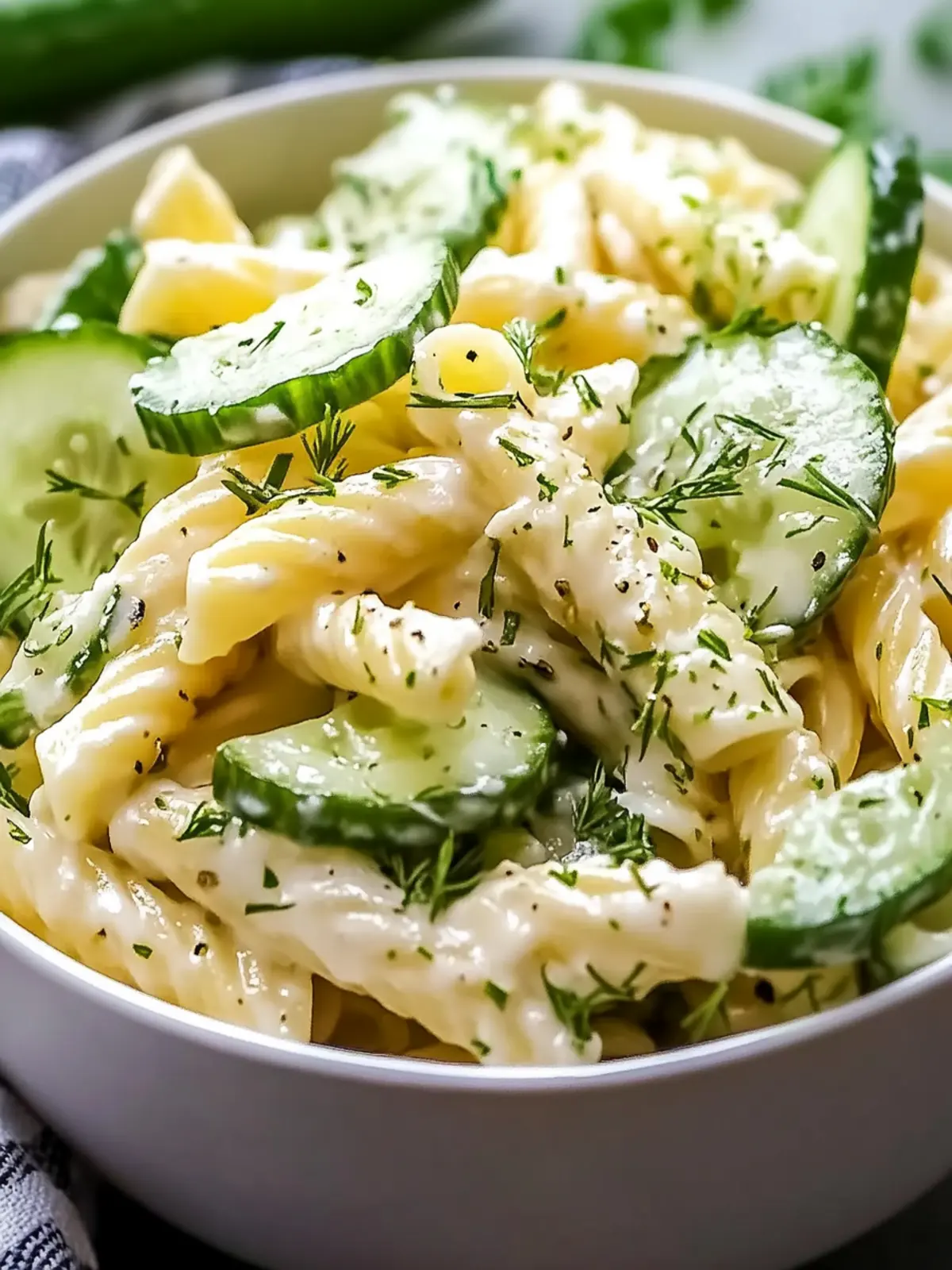 Healthy Cucumber Pasta Salad Recipe for a Creamy Summer Delight 2 Healthy Cucumber Pasta Salad Recipe