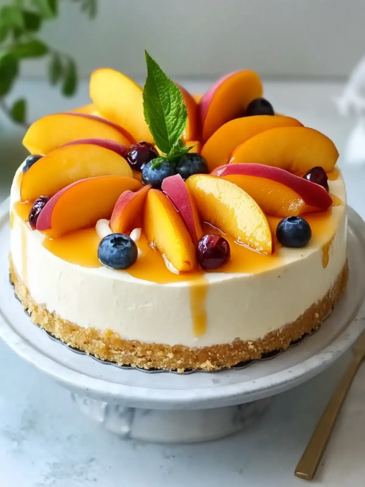 No-Bake Peach Cheesecake: Perfect Mother s Day Cake Recipe 2 No-Bake Peach Cheesecake- Mother s Day cake recipes