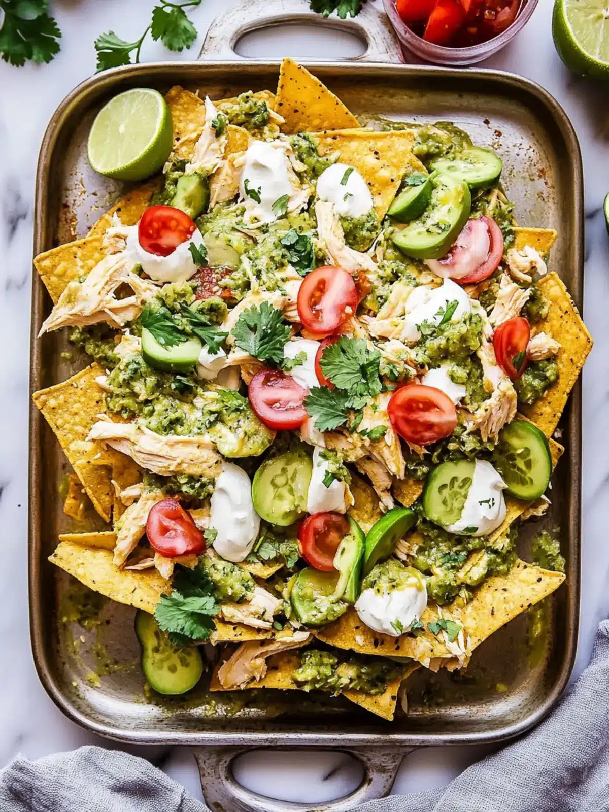 Roasted Salsa Verde Chicken Nachos for a Fiesta Night Fun 2 Roasted Salsa Verde Chicken Nachos