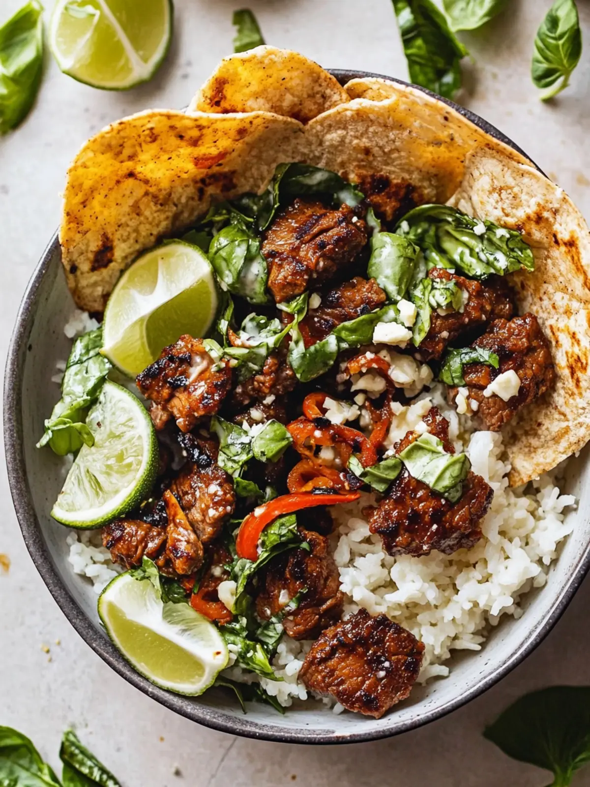 Savory Thai Basil Beef Bowls with Creamy Coconut Rice 4 Thai Basil Beef Bowls (With Coconut Rice)