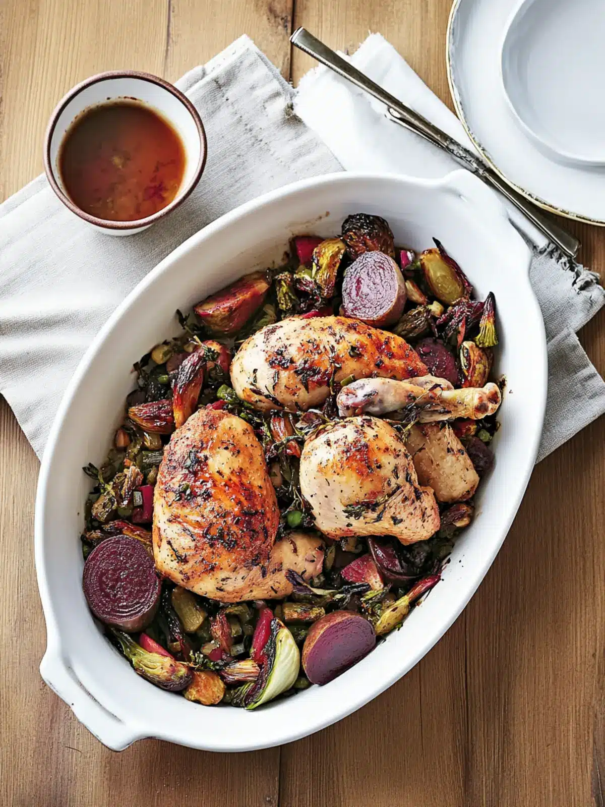 Savory Herbed Chicken with Beets and Brussels for Easy Dinners 2 Herbed Chicken with Beets and Brussels