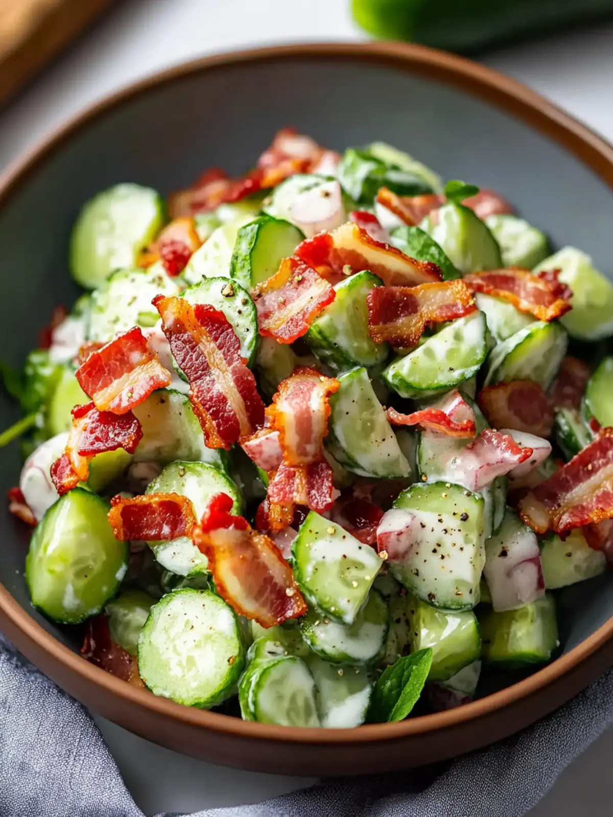 Crunchy Cucumber Salad with Bacon for the Perfect Summer Side 2 Crunchy Cucumber Salad with Bacon