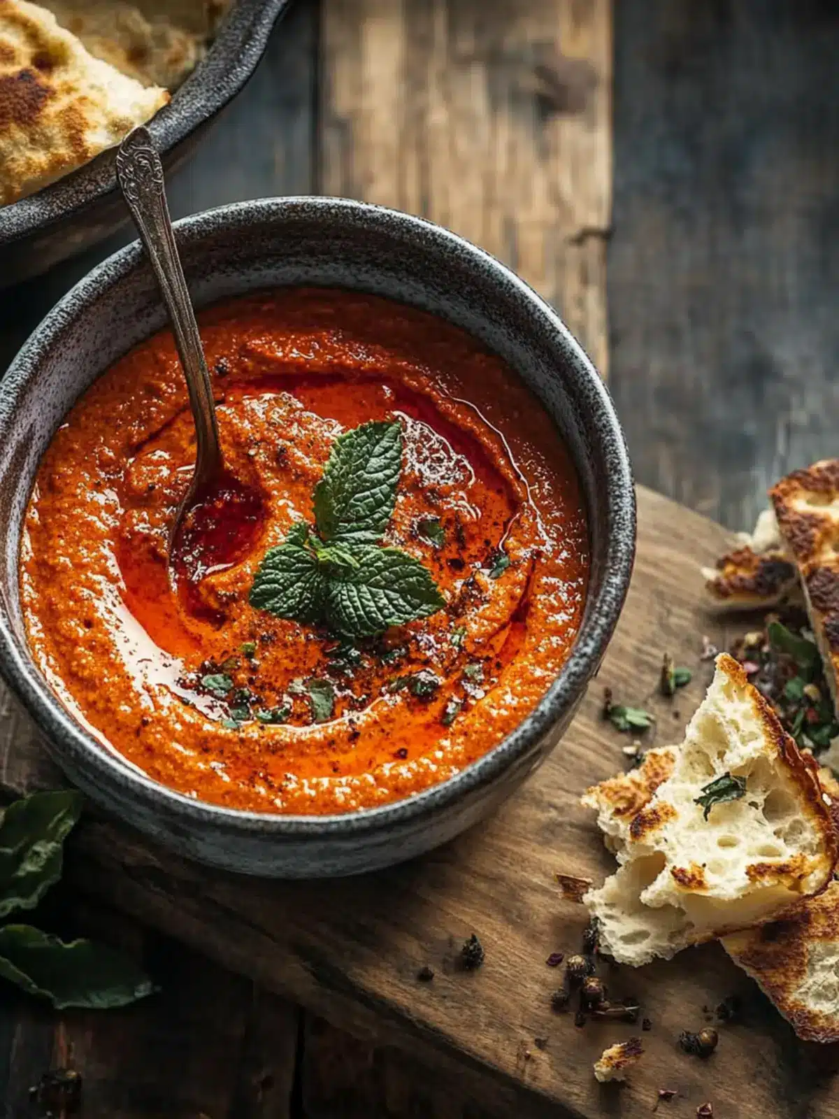 Creamy red pepper and walnut dip: Secret to silky smoothness 4 Cremiger Rote-Paprika-Walnuss-Dip: Geheimnis für seidenweiche Textur