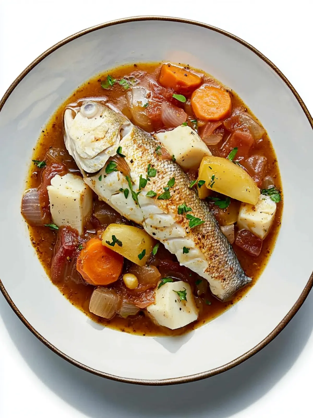 Savory Braised Fish Pot-Roast-Style with Colorful Veggies 4 Braised Fish, Pot-Roast-Style