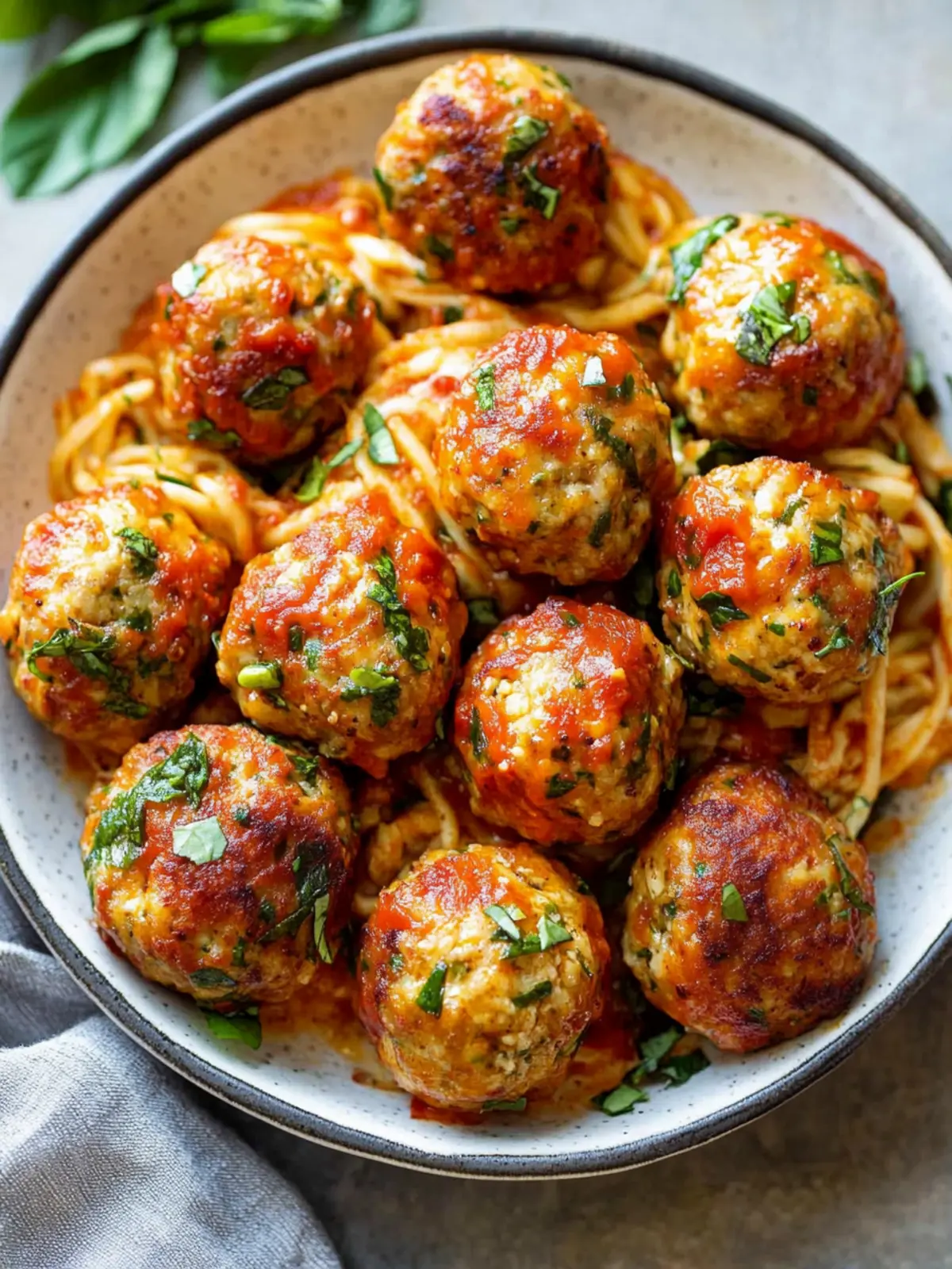 Italian-Style Chicken Meatballs Loaded with Spinach Goodness 2 Italian-Style Chicken Meatballs