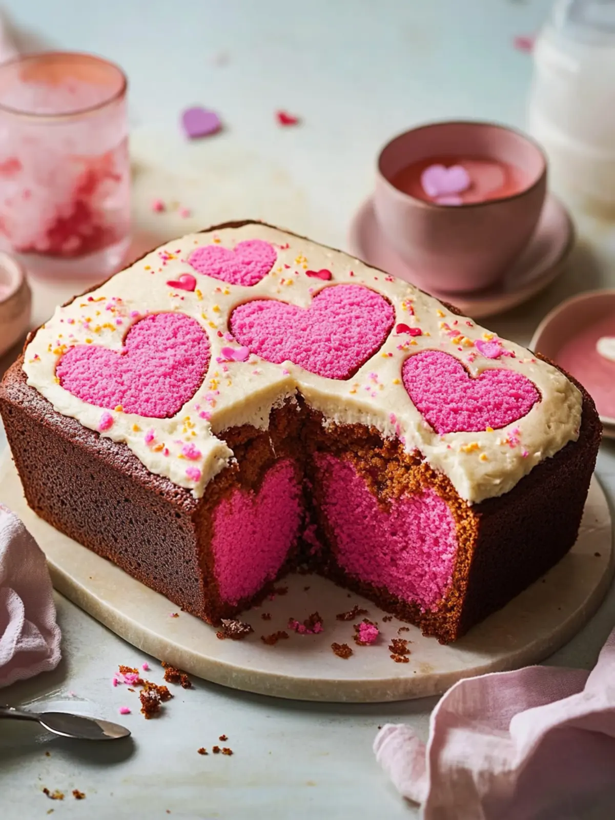 Hidden Heart Loaf Cake Sweet Surprise for Valentine's Day 3 Hidden heart loaf cake- Heart-shaped desserts for Valentine's day
