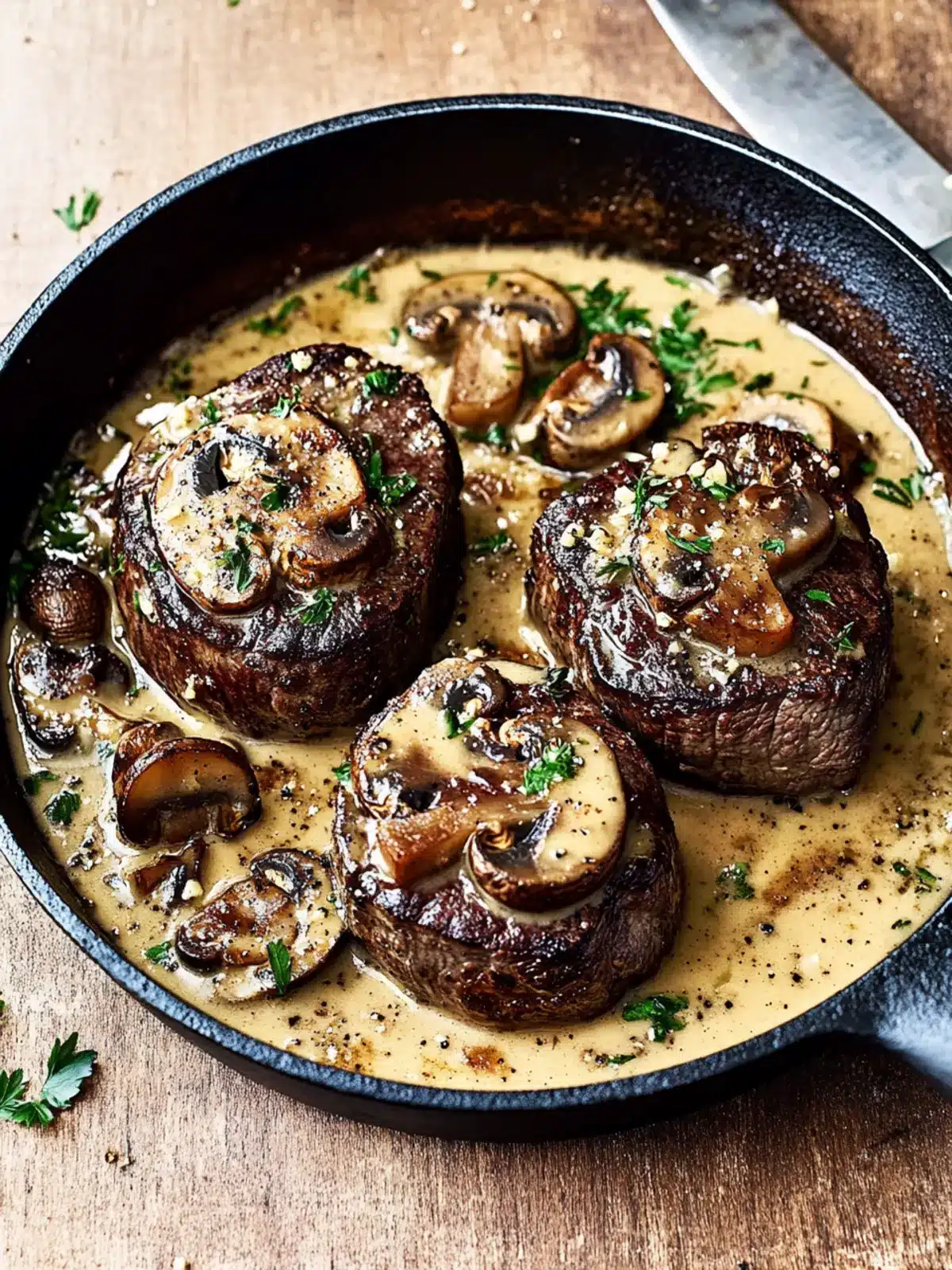 Filet Mignon with Mustard and Mushrooms for New Year Bliss 2 Filet Mignon with Mustard and Mushrooms- New Year dinner ideas
