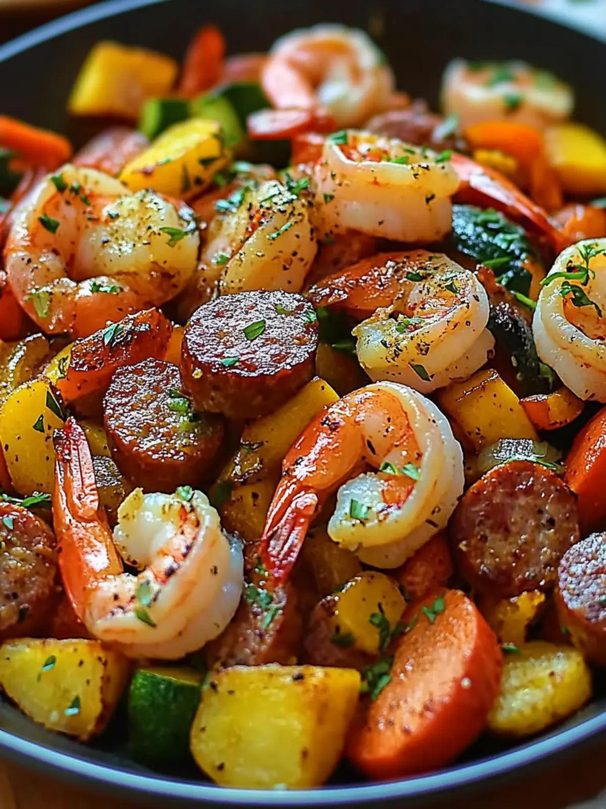 Sizzle Up a Flavorful Shrimp and Sausage Veggie Skillet Tonight 2 Flavorful Shrimp and Sausage Veggie Skillet
