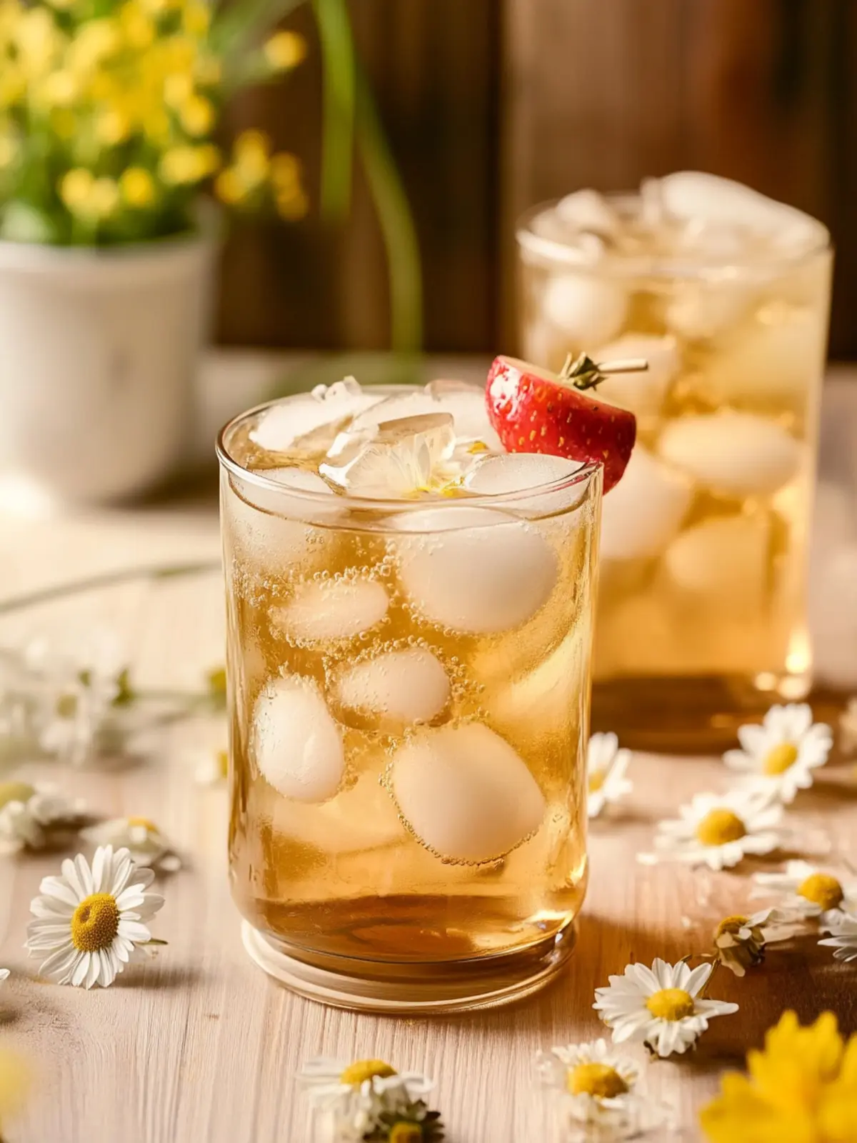 Chill Out with Refreshing Iced Chamomile Tea and Strawberries 2 Iced Chamomile Tea