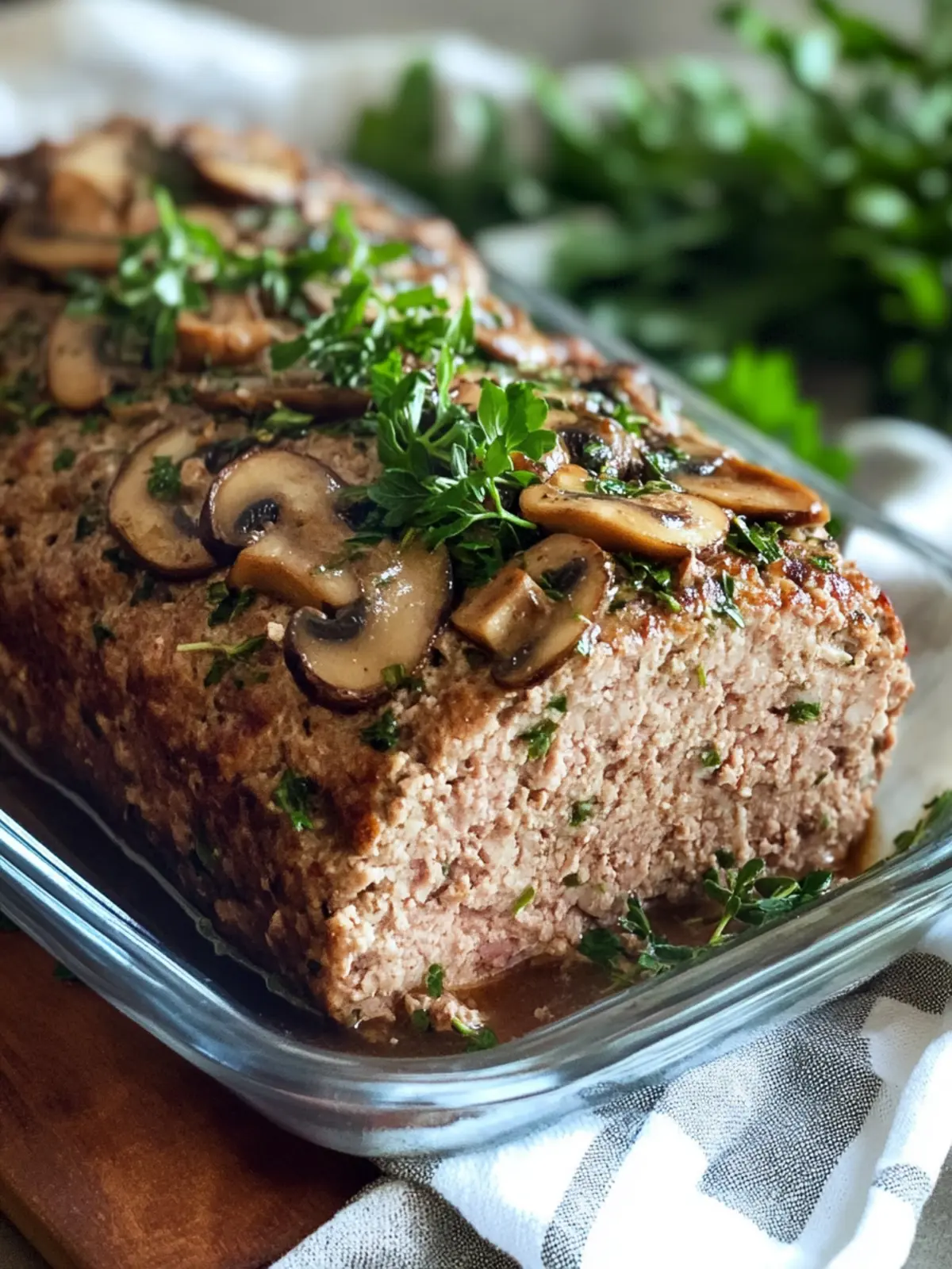 Mouthwatering Turkey Meatloaf with Mushrooms & Fresh Herbs 4 Turkey Meatloaf with Mushrooms and Herbs