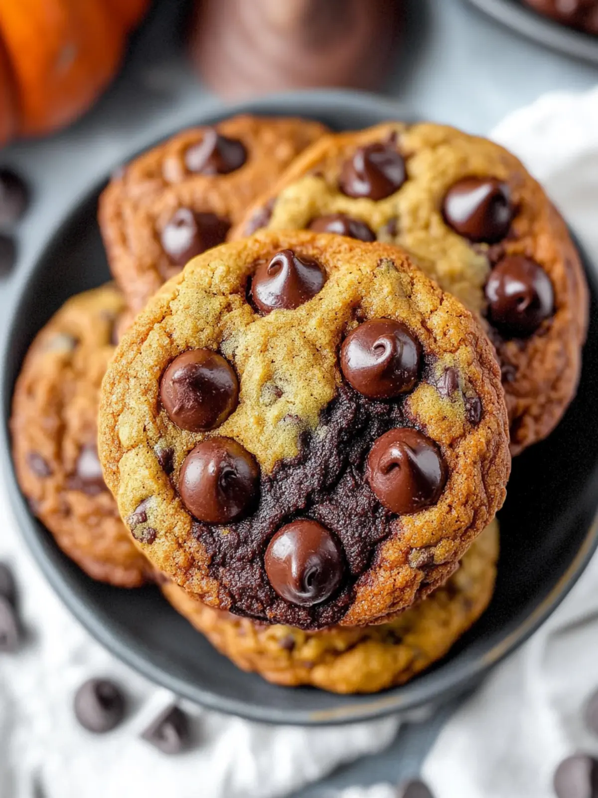 Pumpkin Double Chocolate Chip Cookies that Will Delight You 4 Pumpkin Double Chocolate Chip Cookies (Pumpkies)