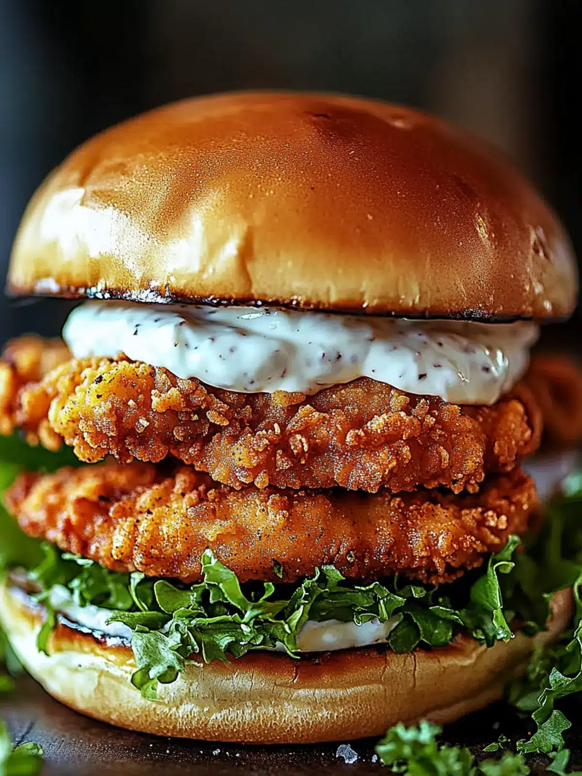 Cajun Crispy Chicken Sandwich with Garlic Aioli Bliss 3 Cajun Crispy Chicken Sandwich with Garlic Aioli