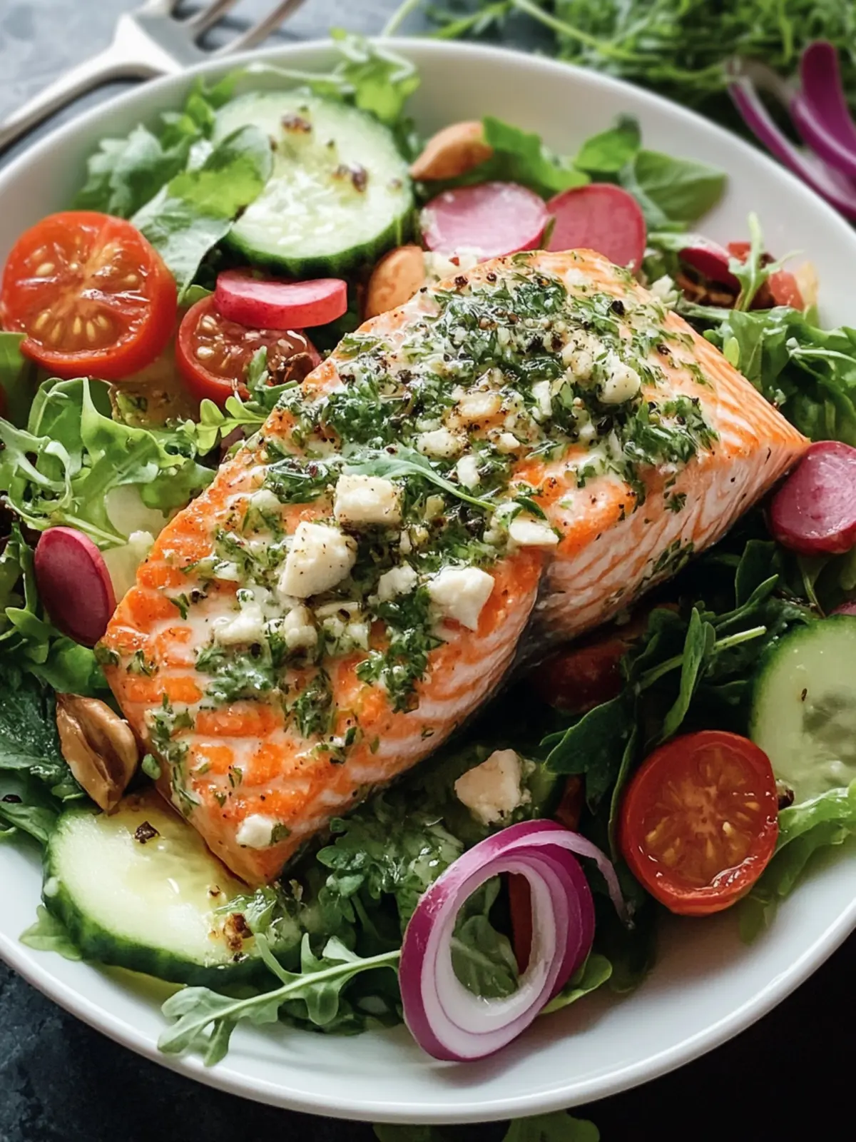 Delicious Herb-Crusted Salmon Salad for a Healthy Dinner Delight 4 Herb-Crusted Salmon Salad