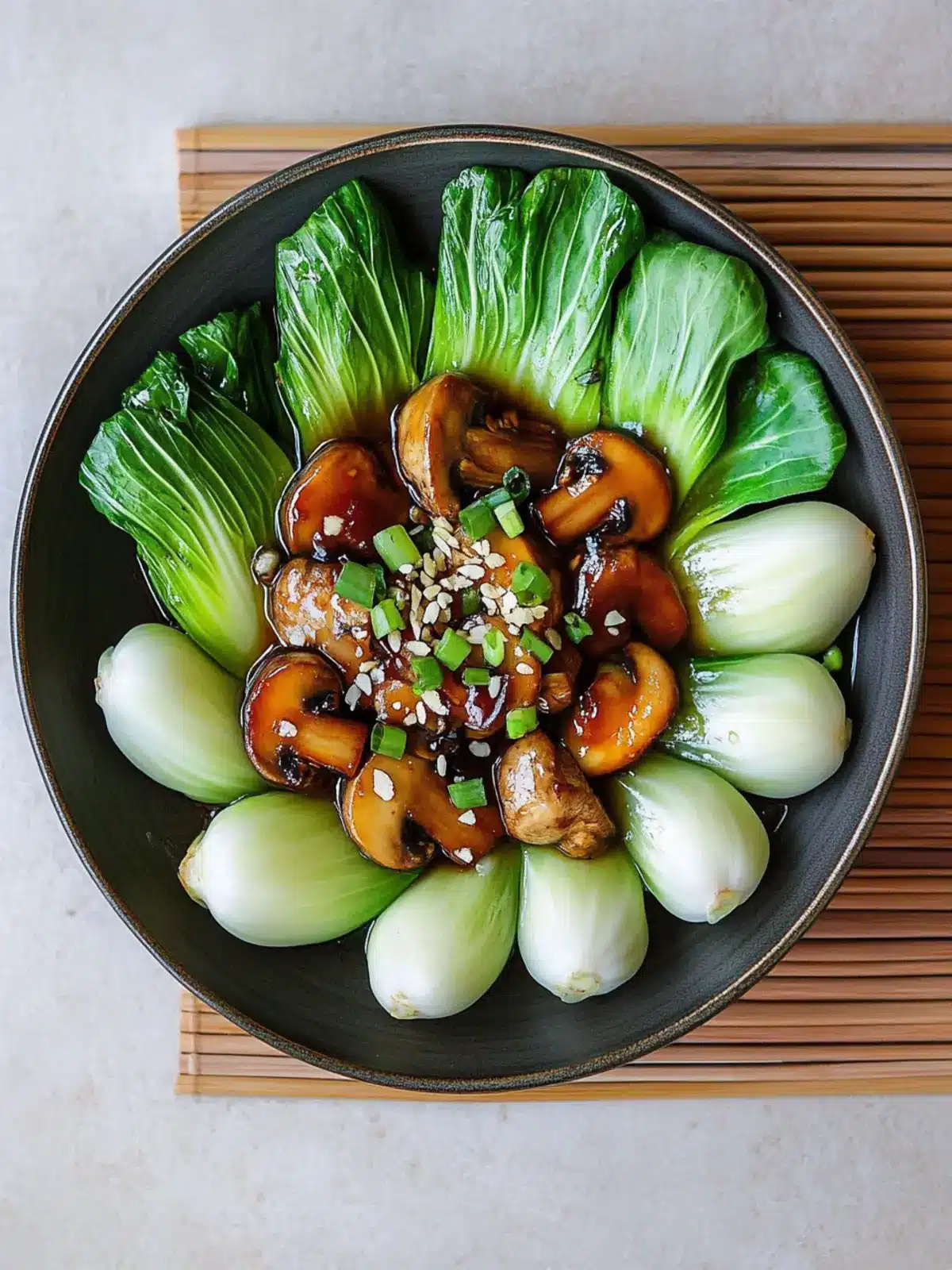 Vegan Braised Chinese Mushrooms and Baby Bok Choy Delight 3 Vegan Braised Chinese Mushrooms and Baby Bok Choy- Vegetarian Chinese New Year menu ideas