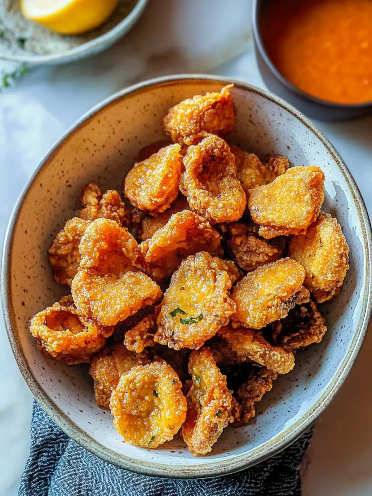 Crispy Fried King Oyster Mushroom Bites Vegan Snack Delight 2 Fried King Oyster Mushroom Bites (Vegan)