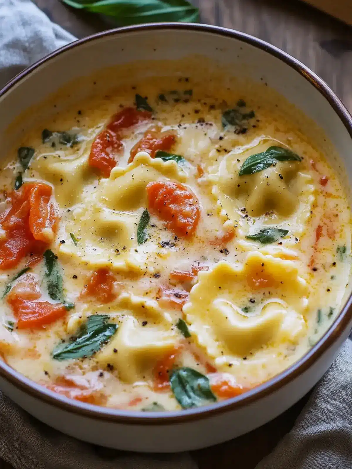 Creamy Tuscan Ravioli Soup: Pure Comfort in Every Spoonful 3 Creamy Tuscan Ravioli Soup : Comfort in Every Spoonful