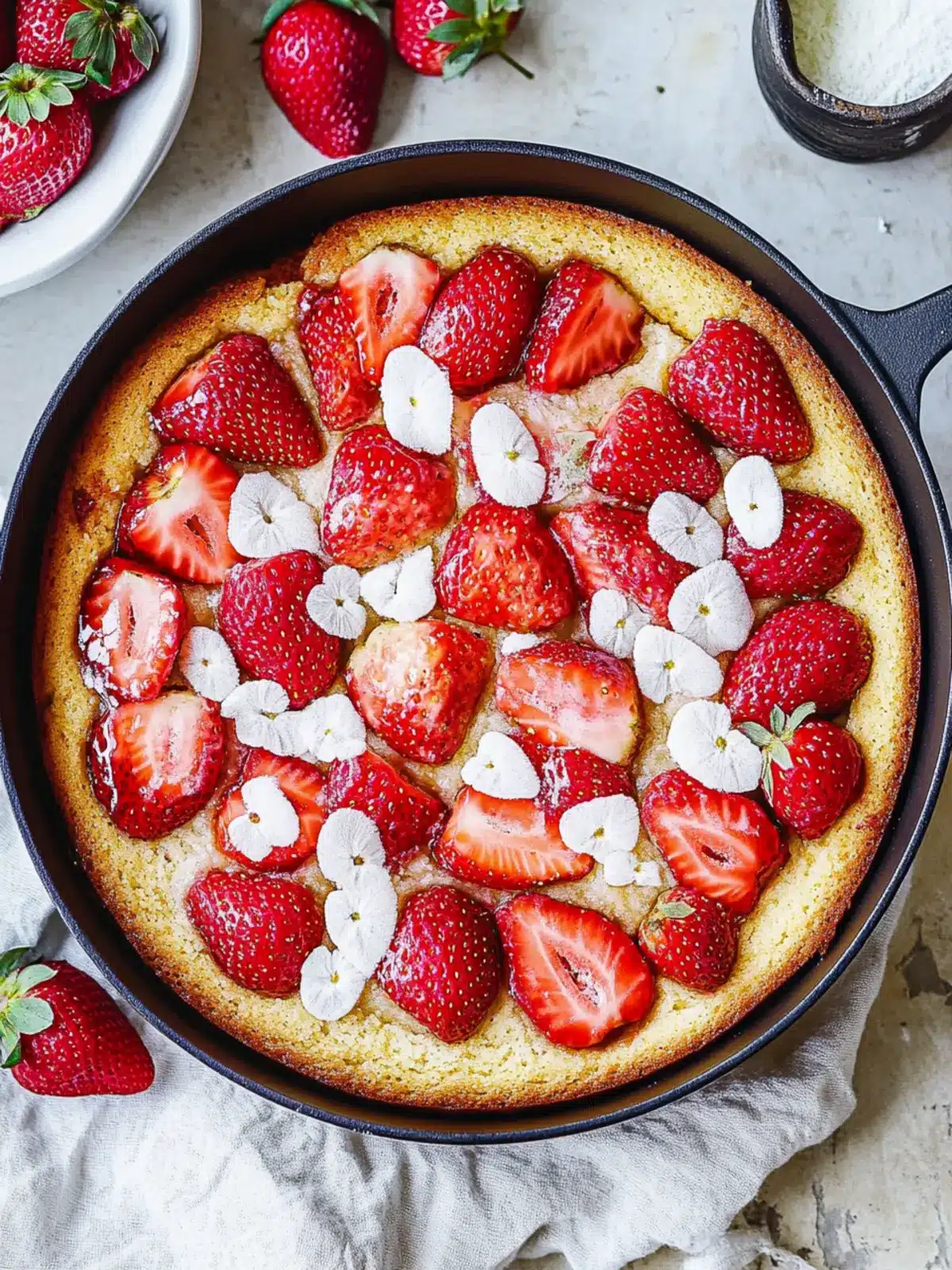 Moist Easy Strawberry Cake You Can Bake in a Skillet 4 Easy Strawberry Cake