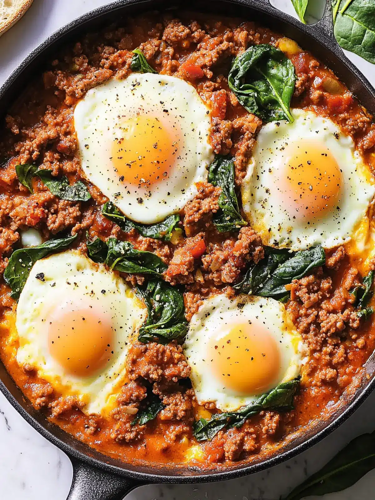 Savory Sloppy Joe Shirred Eggs With Spinach for Cozy Mornings 2 Sloppy Joe Shirred Eggs With Spinach