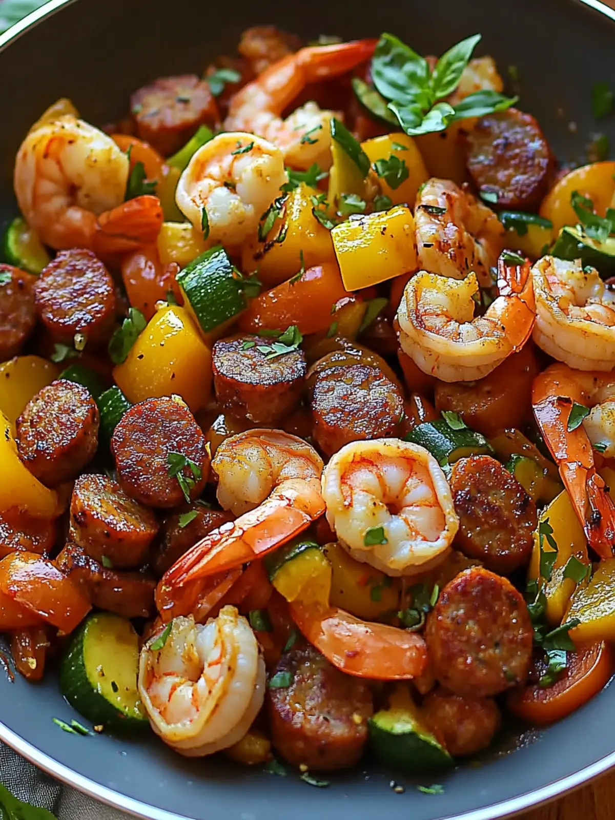 Sizzle Up a Flavorful Shrimp and Sausage Veggie Skillet Tonight 4 Flavorful Shrimp and Sausage Veggie Skillet