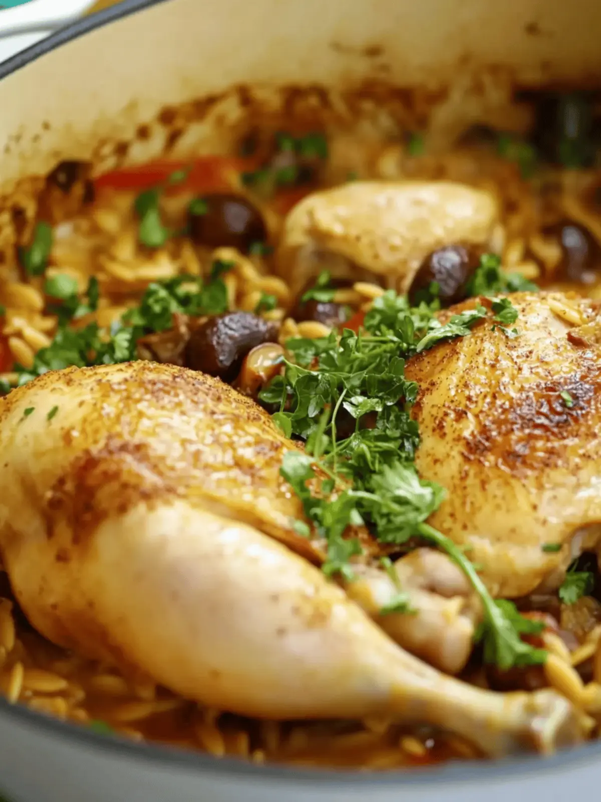 One-Pot Chicken with Orzo, Porcini, and Cinnamon Magic 3 One-pot chicken with orzo, porcini and cinnamon