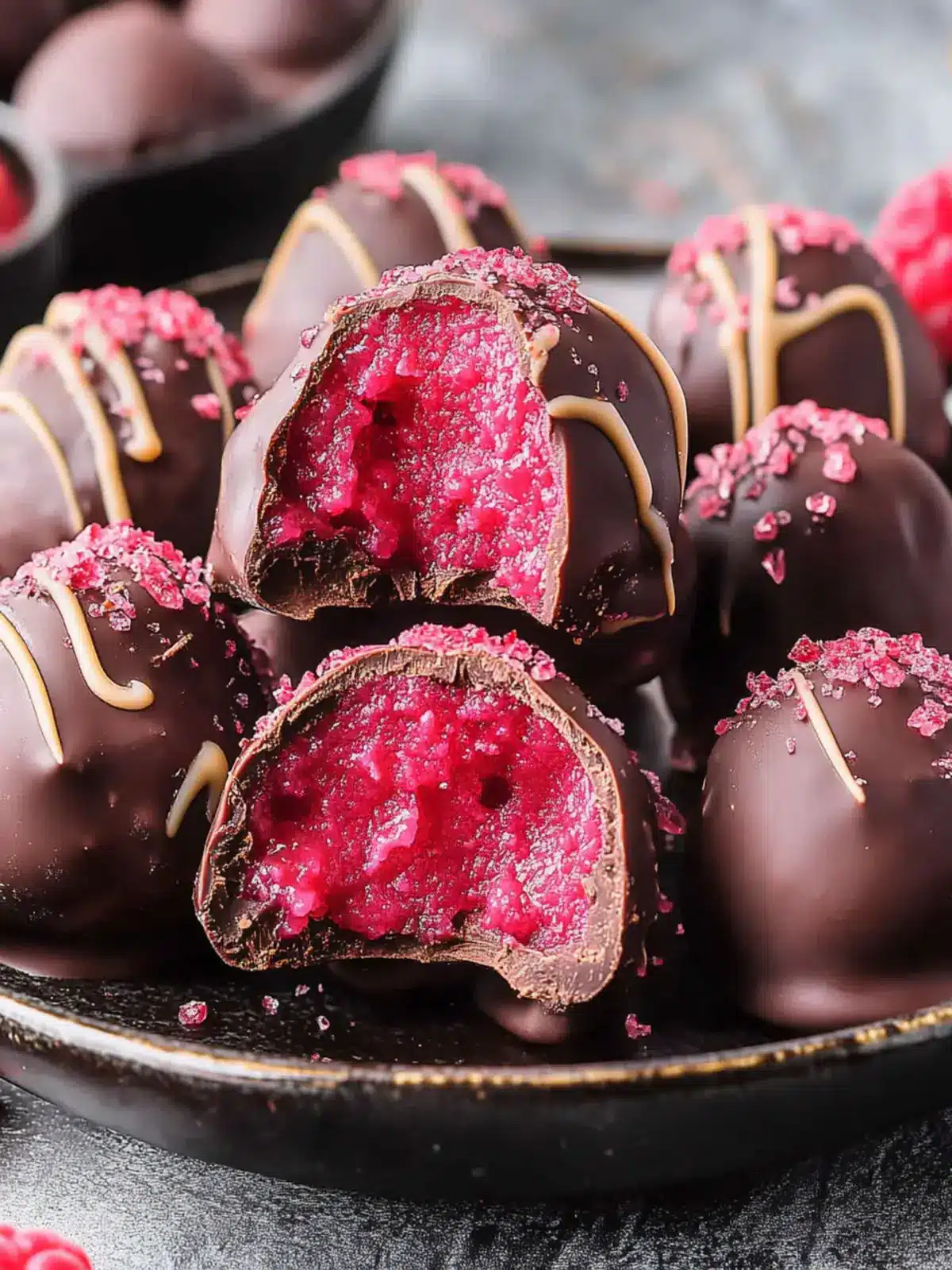 Decadent Chocolate Raspberry Truffles in Just 4 Ingredients 3 Chocolate Raspberry Truffles