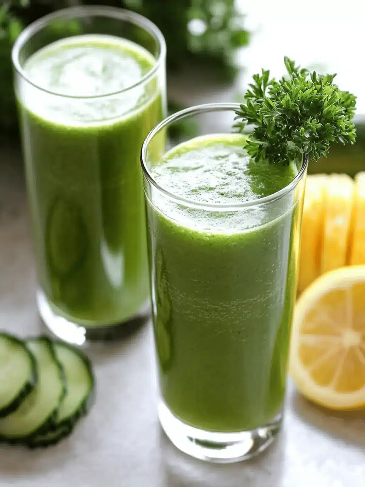 Refreshing Cucumber, Parsley, Pineapple and Lemon Smoothie Delight 4 Cucumber, Parsley, Pineapple and Lemon Smoothie