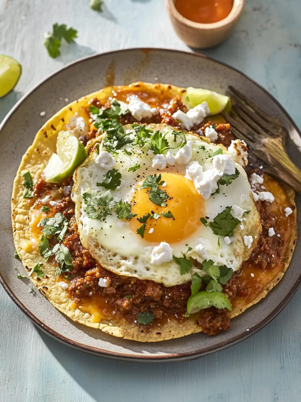 Savory Chorizo, Egg and Cheese Tostadas for Busy Mornings 4 Chorizo, Egg and Cheese Tostadas