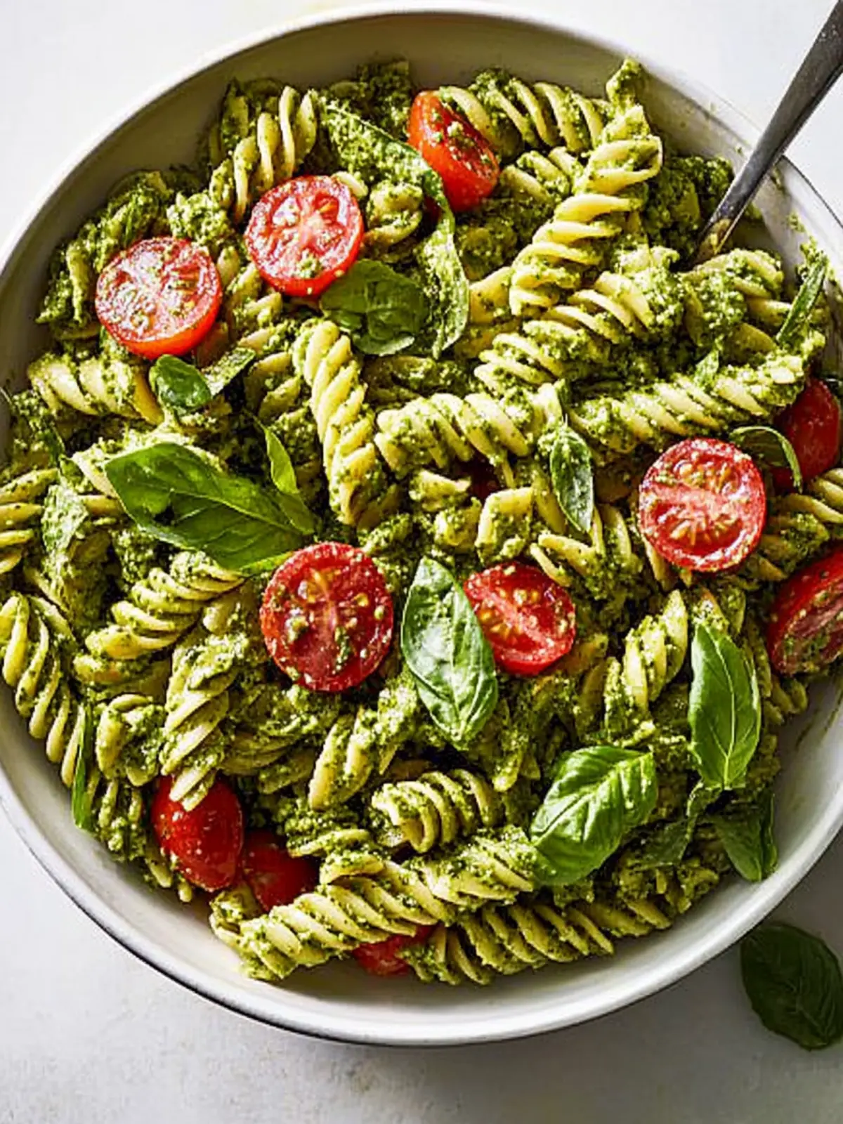 Vegan Pesto Pasta Salad with Cherry Tomatoes and Arugula Magic 2 Vegan Pesto Pasta Salad