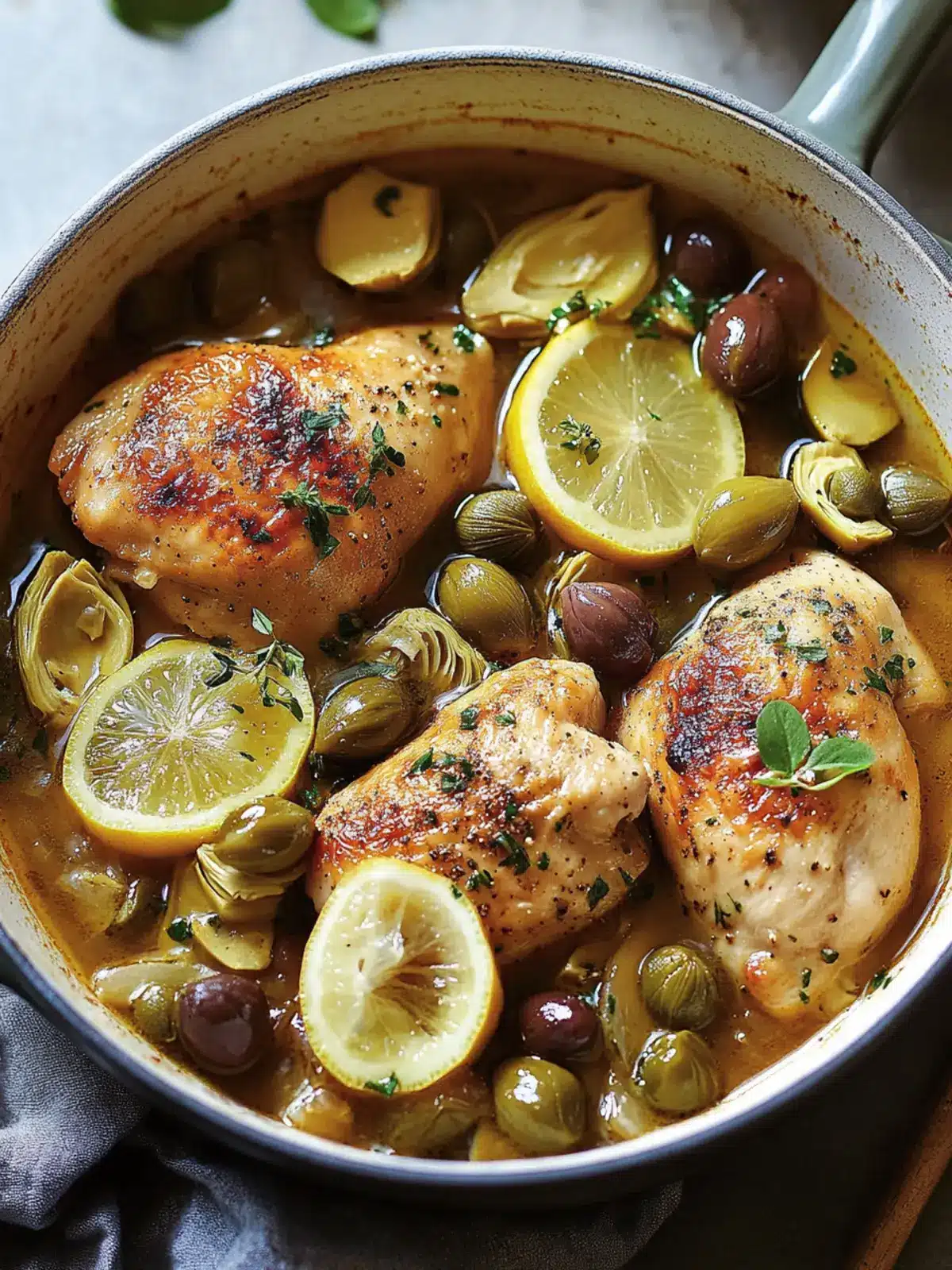 Crispy Chicken Stew with Lemon, Artichokes, and Olives Delight 3 Chicken Stew With Lemon, Artichokes, Capers, and Olives