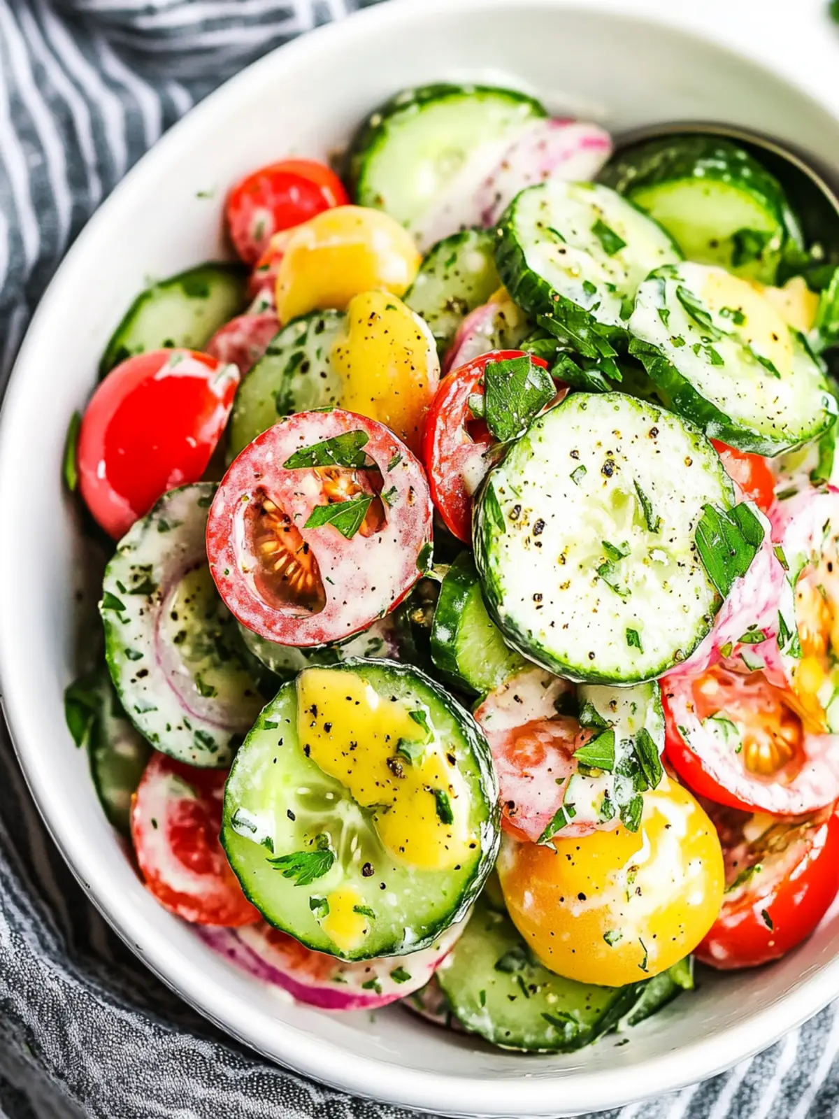 Refreshing Cucumber Tomato Salad with Two Delicious Dressings 2 Cucumber Tomato Salad