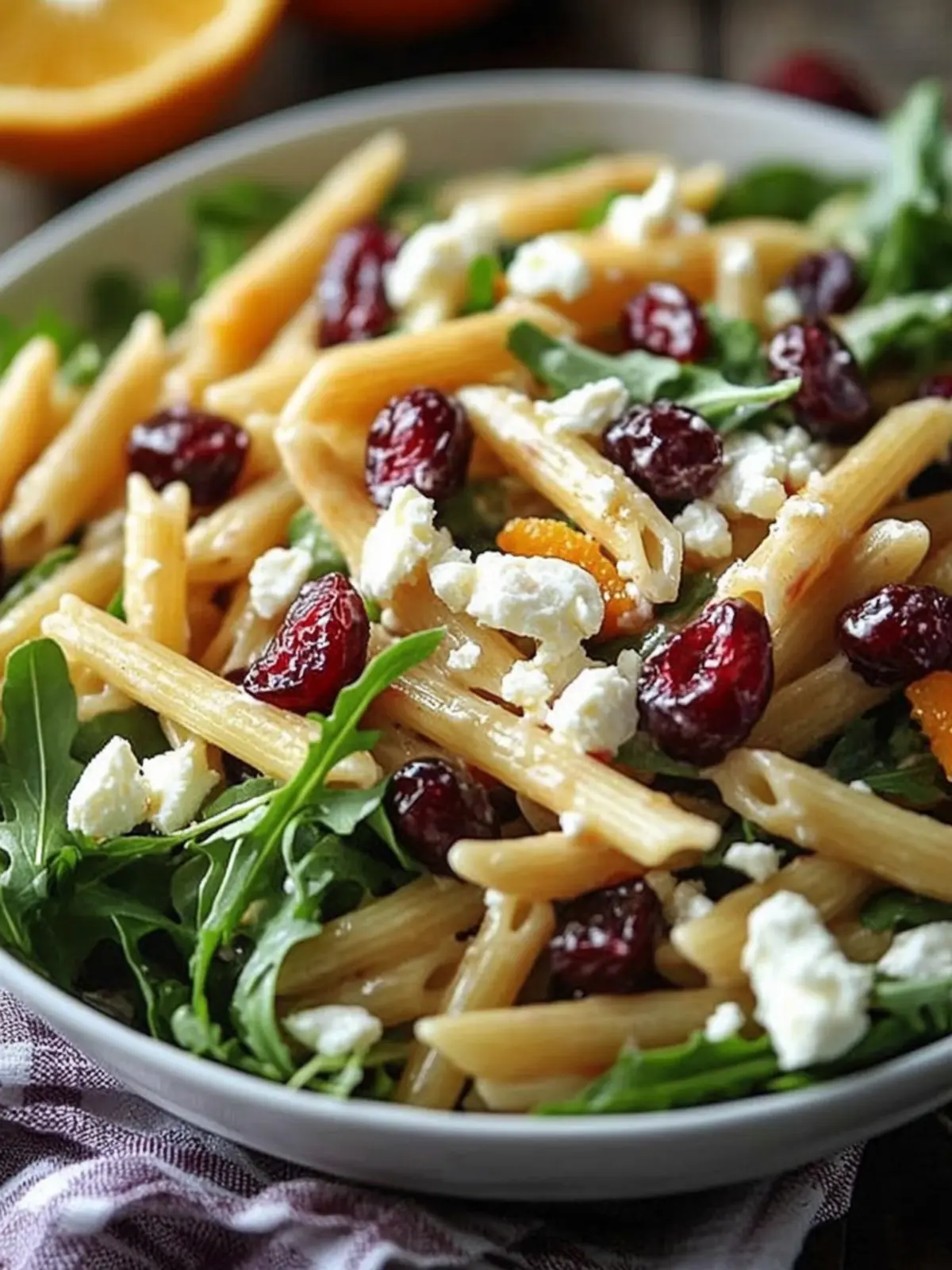 Feta and Cranberry Penne Salad with Refreshing Orange Vinaigrette 2 Feta and Cranberry Penne Salad with Orange Vinaigrette