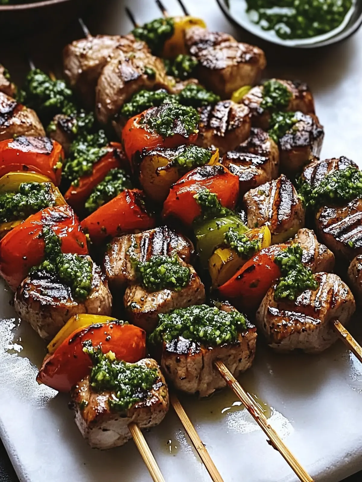 Surf And Turf Kebabs with Chimichurri Sauce You'll Love! 4 Surf And Turf Kebabs with Chimichurri Sauce