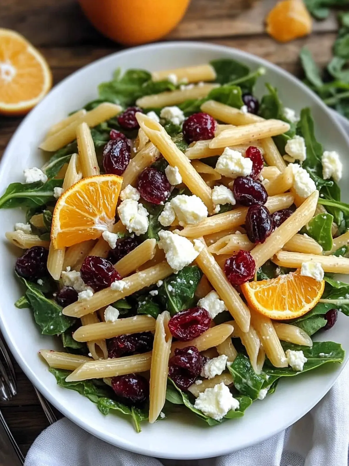 Feta and Cranberry Penne Salad with Refreshing Orange Vinaigrette 3 Feta and Cranberry Penne Salad with Orange Vinaigrette