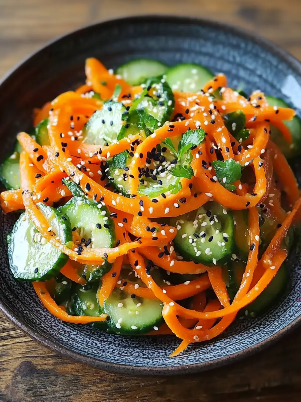 Crisp Cucumber Carrot Salad with Flavor-Packed Sesame Dressing 4 Cucumber Carrot Salad with Sesame Dressing