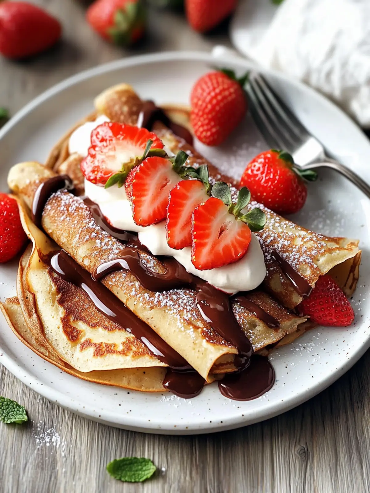 Chocolate Crepes with Strawberries for the Perfect Mother's Day Breakfast 2 Chocolate Crepes with Strawberries- Mother s Day breakfast in bed
