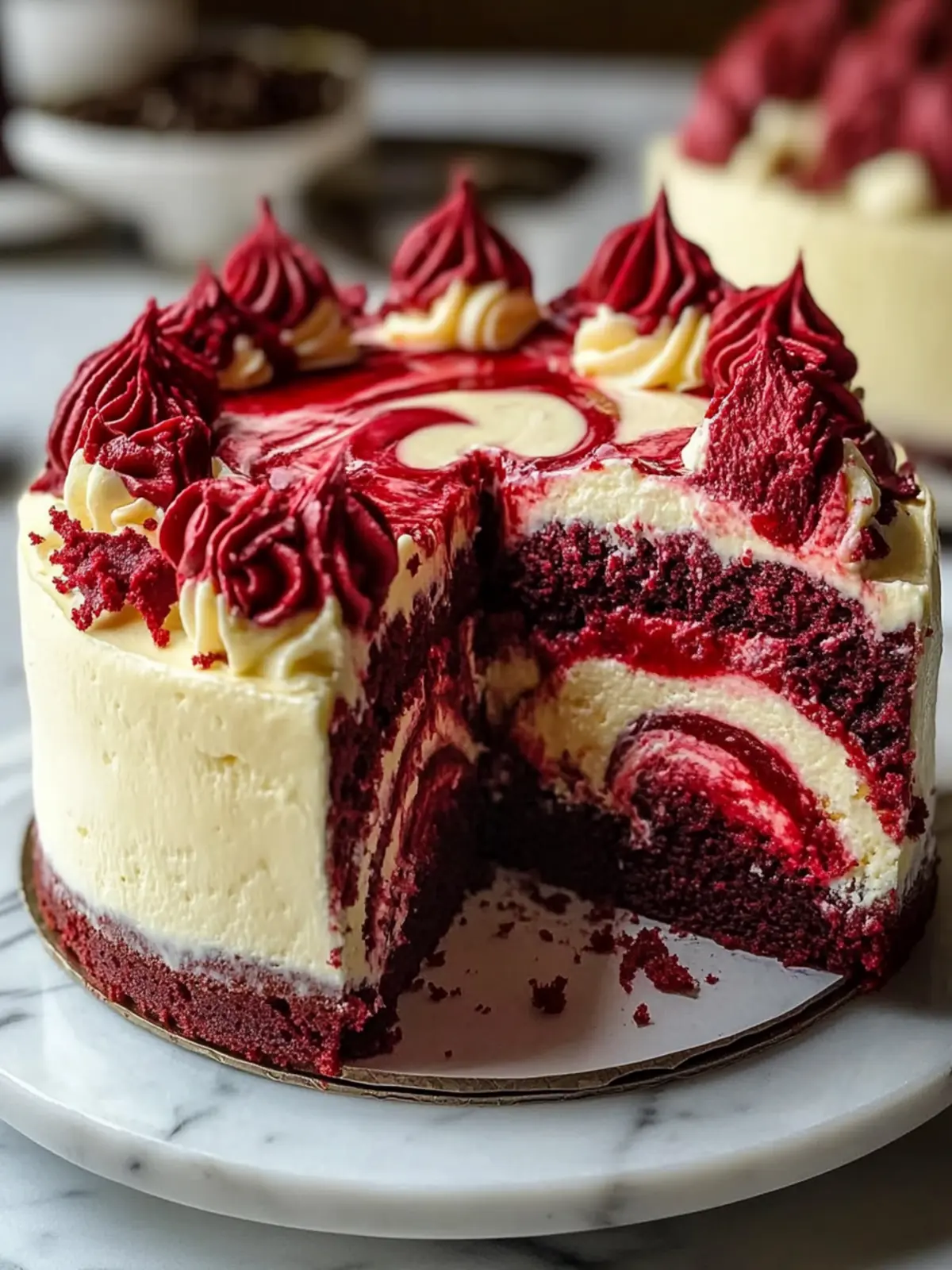 Decadent Red Velvet Cheesecake Swirl Cake for Every Celebration 4 Red Velvet Cheesecake Swirl Cake