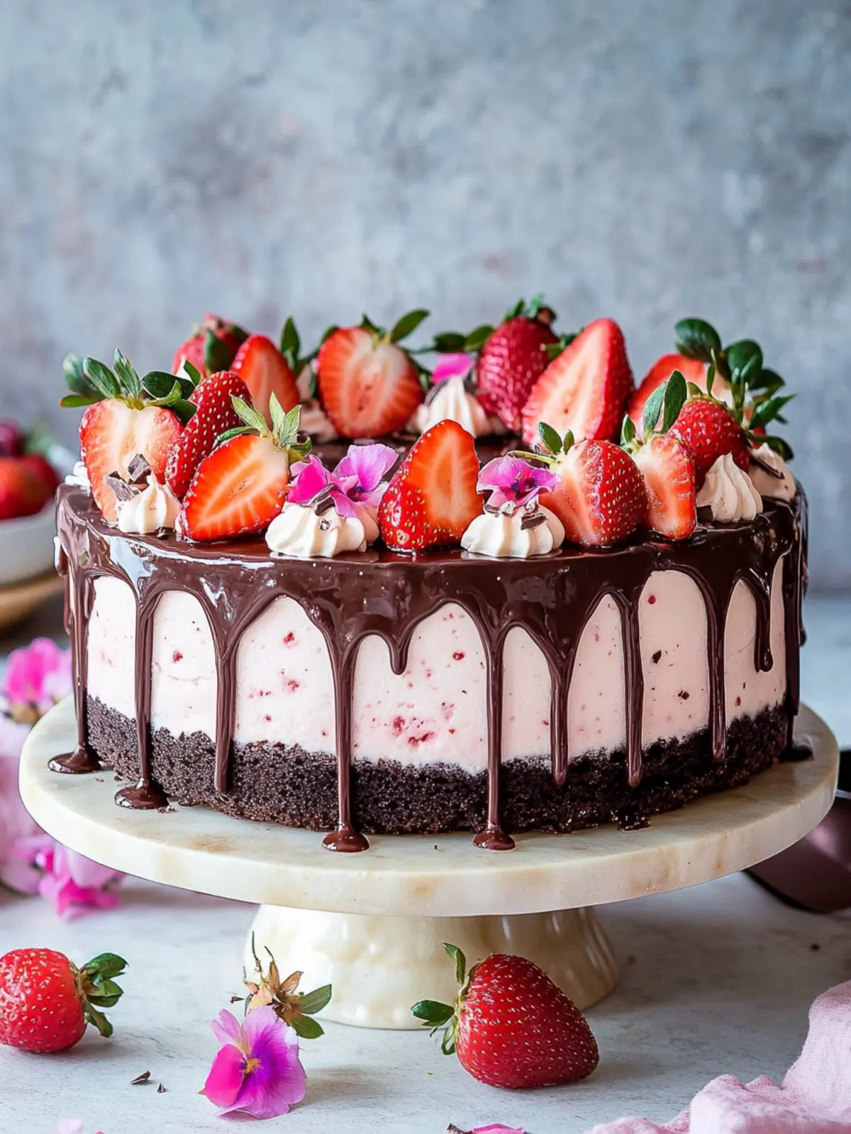 Strawberry Chocolate Yogurt Cake for Mother's Day Bliss 4 Strawberry chocolate yogurt cake for Mother's Day