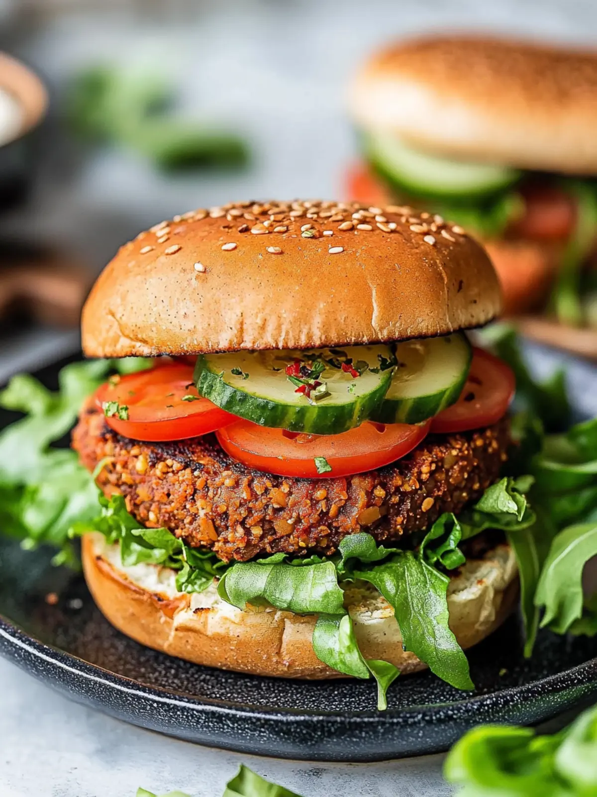 Savory Vegan Burger Delight: High-Protein & Totally Irresistible 2 Vegan Burger