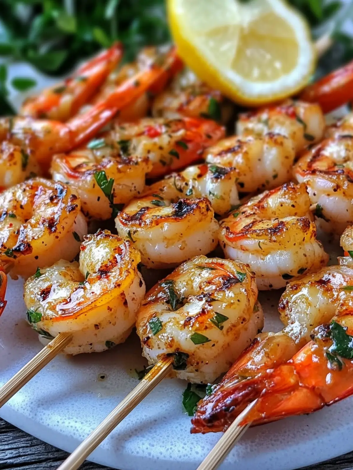 Zesty Lemon Garlic Marinade for Flavor-Packed Grilled Shrimp Skewers 4 Grilled Shrimp Skewers- Zesty Lemon Garlic Marinade