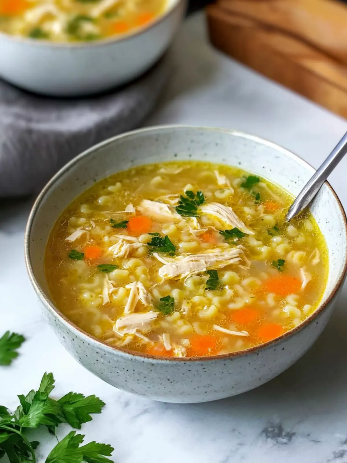 Comforting Chicken Pastina Soup Ready in 30 Minutes 2 Chicken Pastina Soup