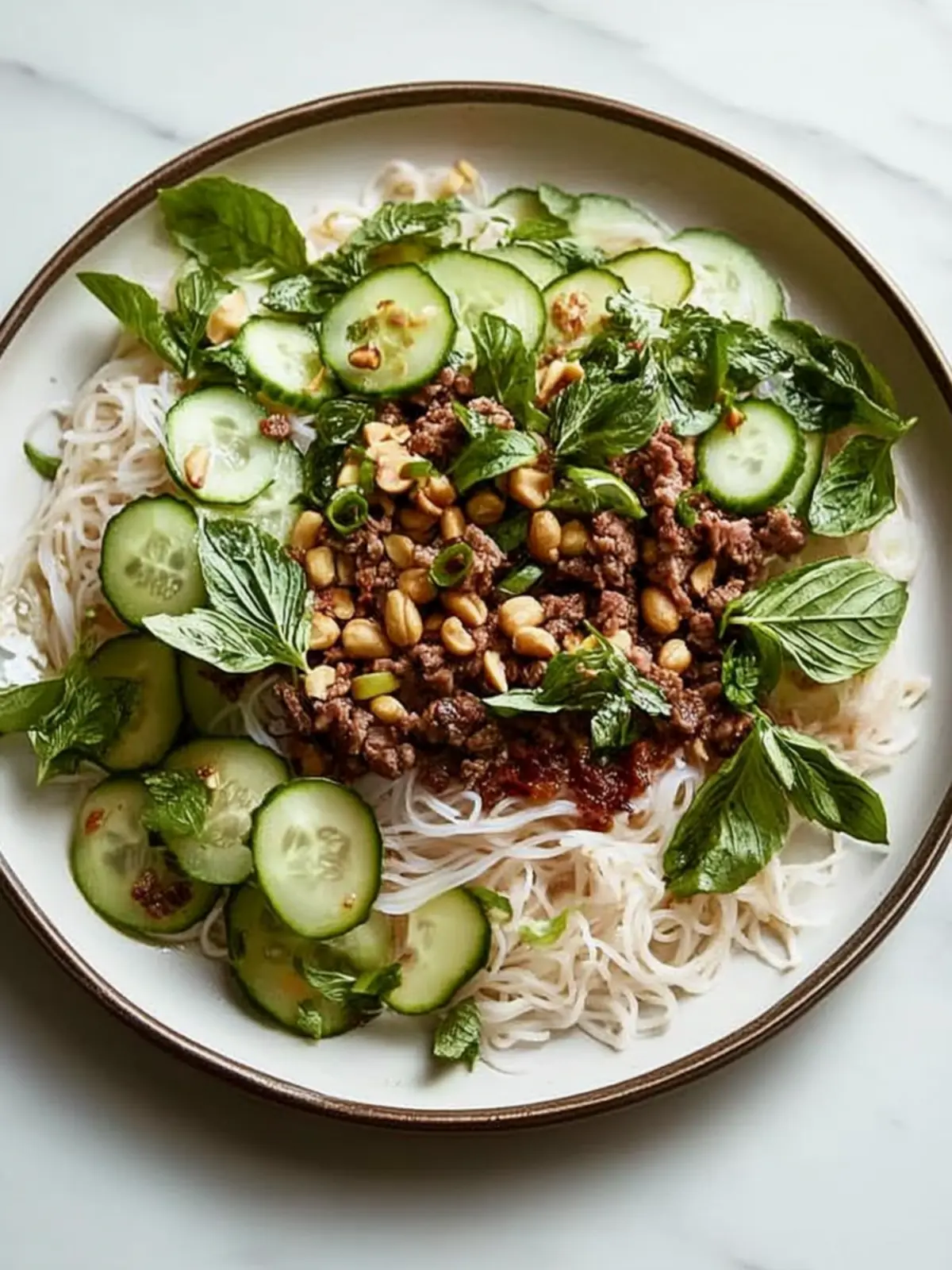 Cold Pork Rice Noodles with Cucumber and Peanuts for Fresh Flavor 4 Cold Pork Rice Noodles With Cucumber and Peanuts