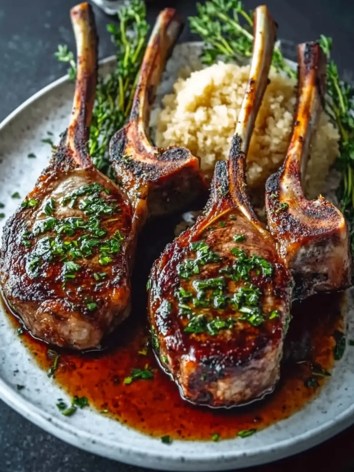 Savor Herb-Crusted Lamb Chops with Creamy Mashed Potatoes 4 Herb-Crusted Lamb Chops