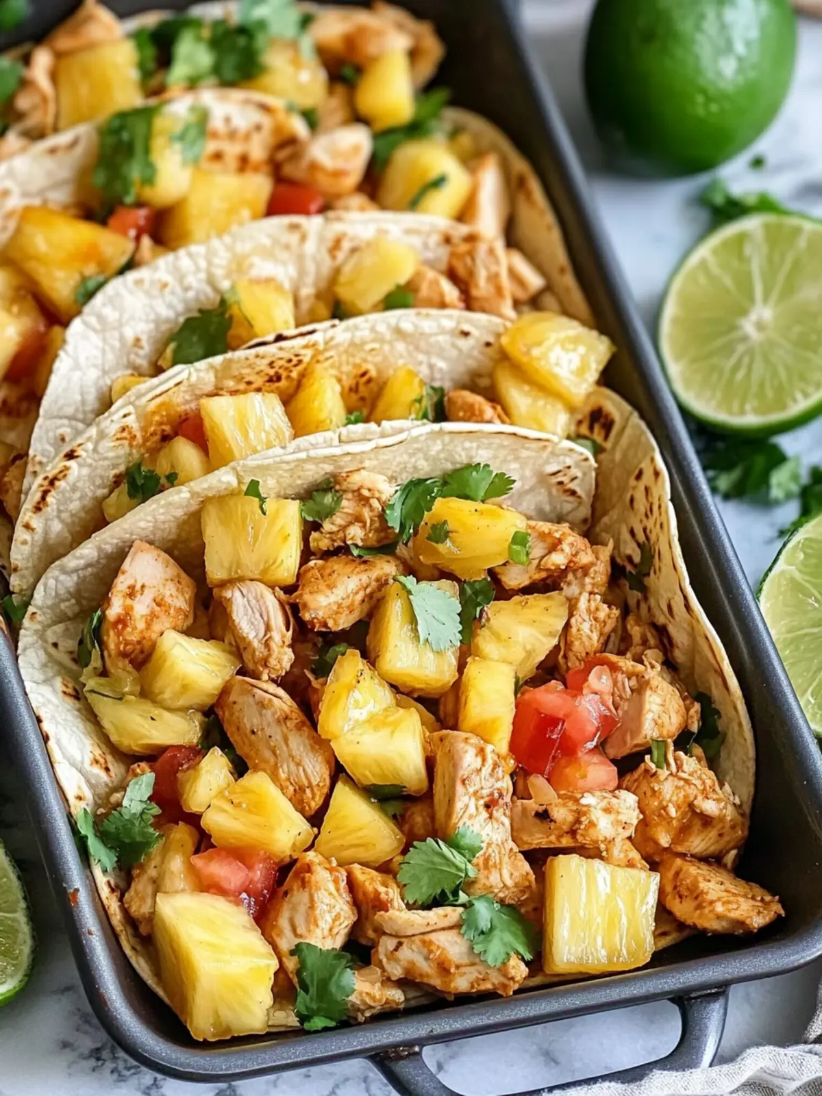 One Pan Pineapple Chicken Tacos for Flavorful Weeknight Fun 4 One Pan Pineapple Chicken Tacos