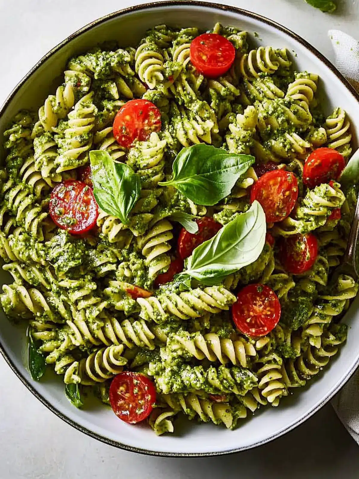 Vegan Pesto Pasta Salad with Cherry Tomatoes and Arugula Magic 3 Vegan Pesto Pasta Salad