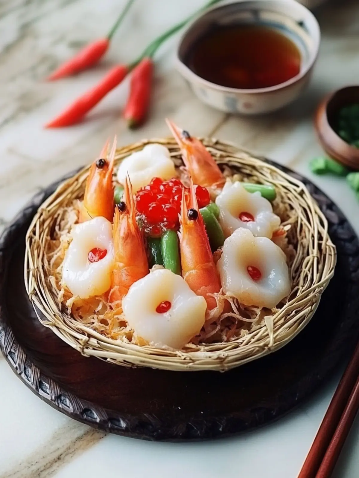 Delicious Seafood Bird's Nest for Festive Chinese New Year Appetizers 2 Seafood Bird s Nest- Chinese New Year appetizers