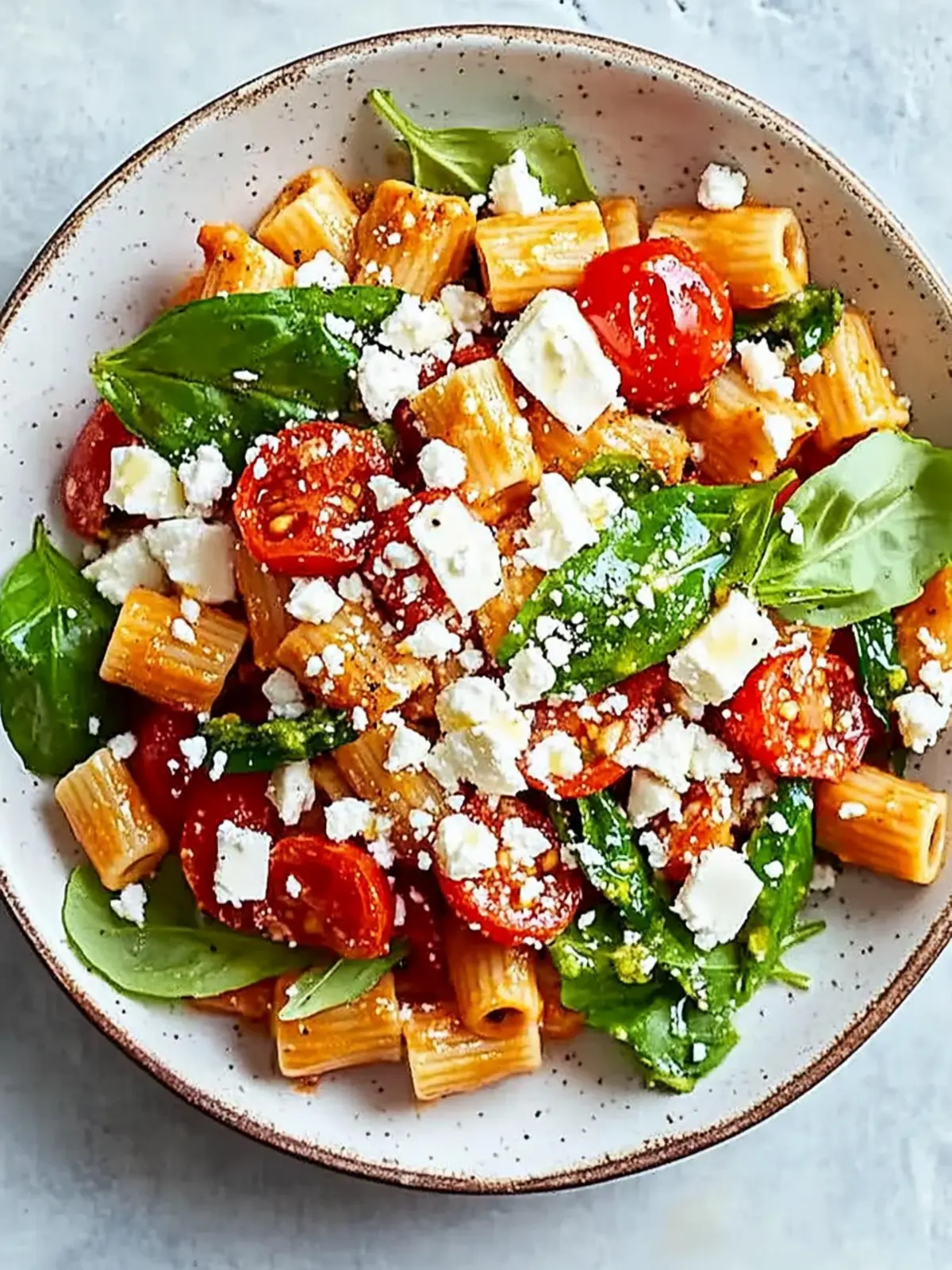Creamy Pasta Salad with Tomato Dressing and Feta Bliss 4 Pasta salad with tomato dressing and feta
