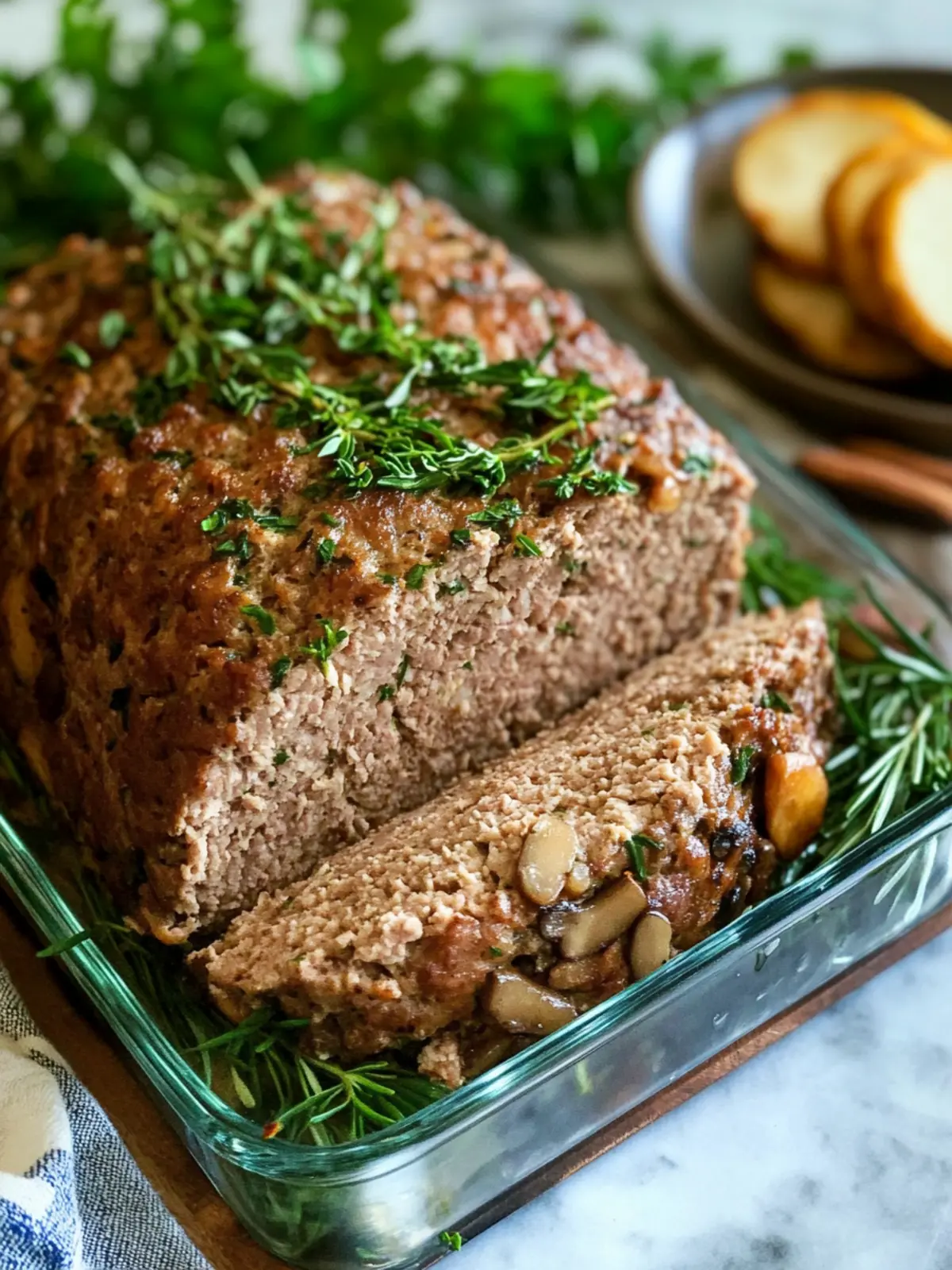 Mouthwatering Turkey Meatloaf with Mushrooms & Fresh Herbs 2 Turkey Meatloaf with Mushrooms and Herbs