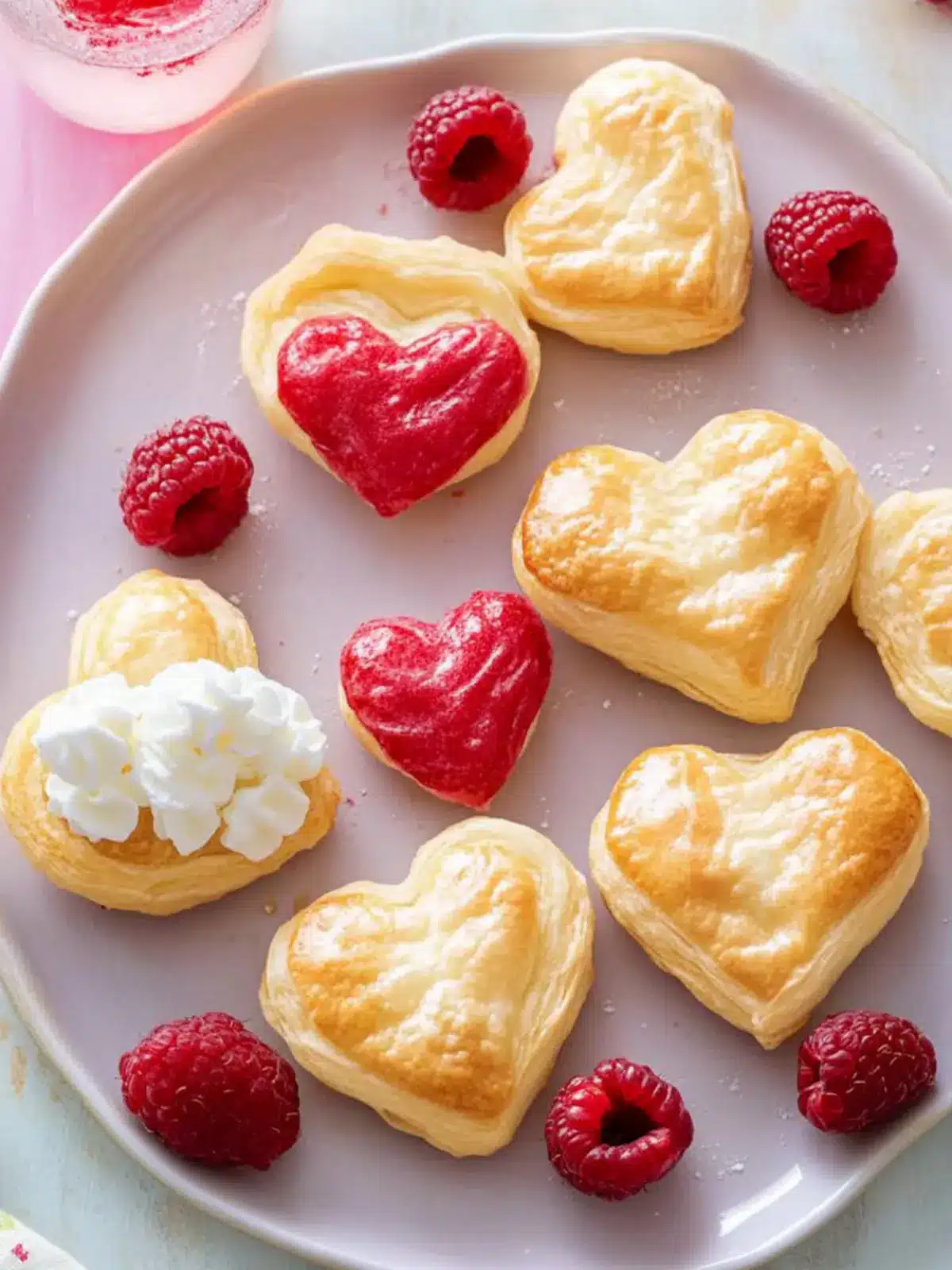 Puff Pastry Berry Hearts: Sweet Heart Shaped Valentine Treats 3 Puff Pastry Berry Hearts- Heart Shape valentine's day snacks