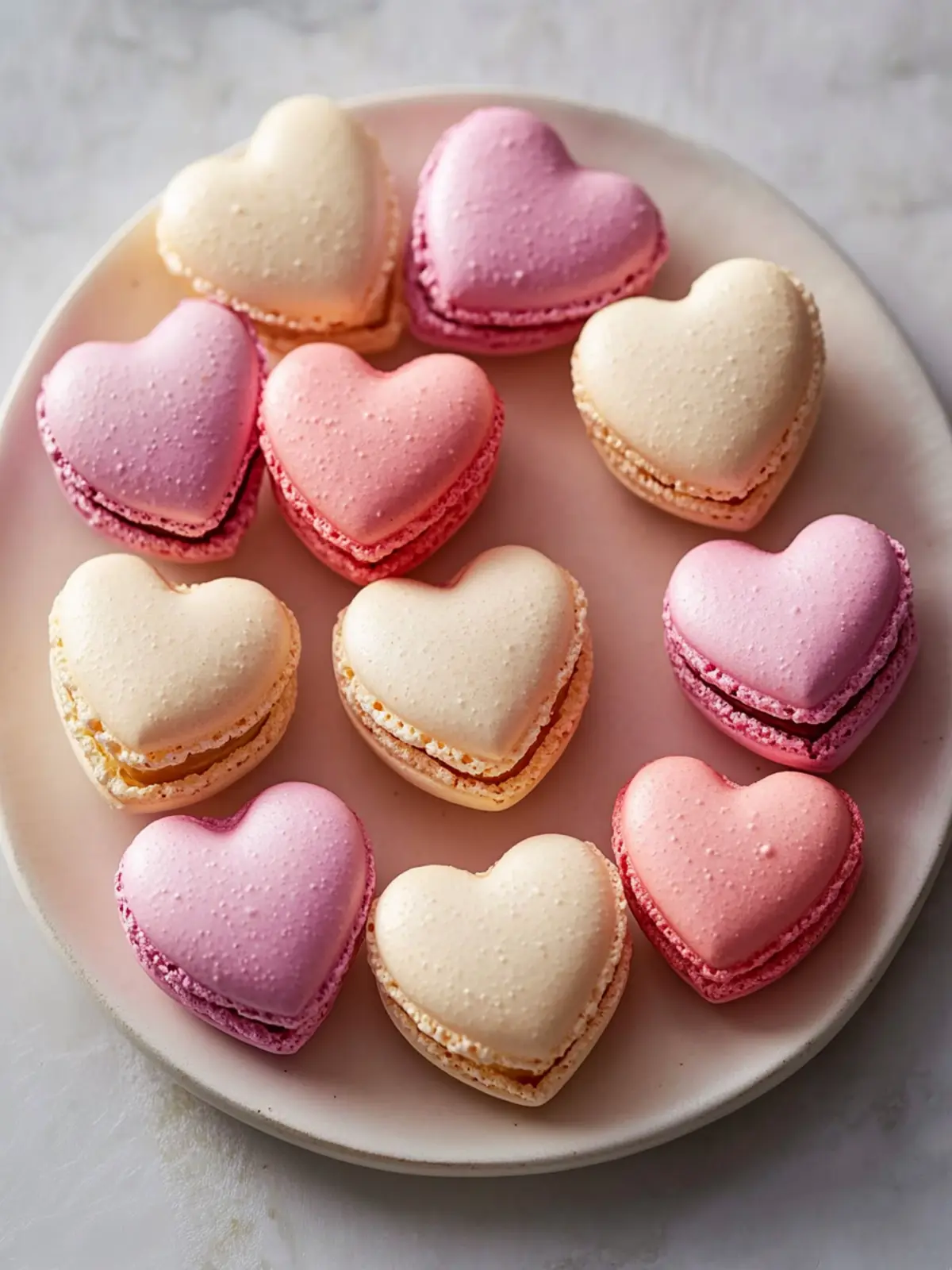 Heart-Shaped Macarons: Sweet Valentine s Day Desserts Delight 2 Heart-Shaped Macarons- Dessert for Valentine's Day