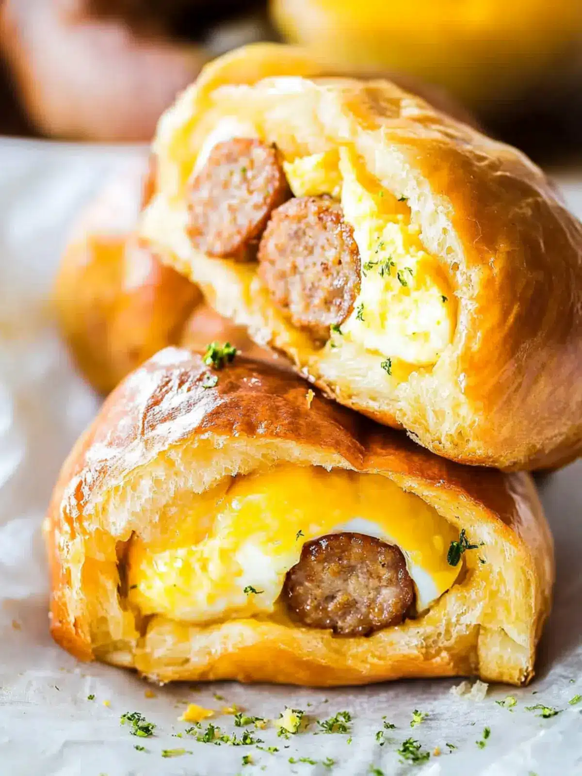 Sausage and Egg Breakfast Rolls: Quick, Tasty, and Healthy 4 Sausage and Egg Breakfast Rolls